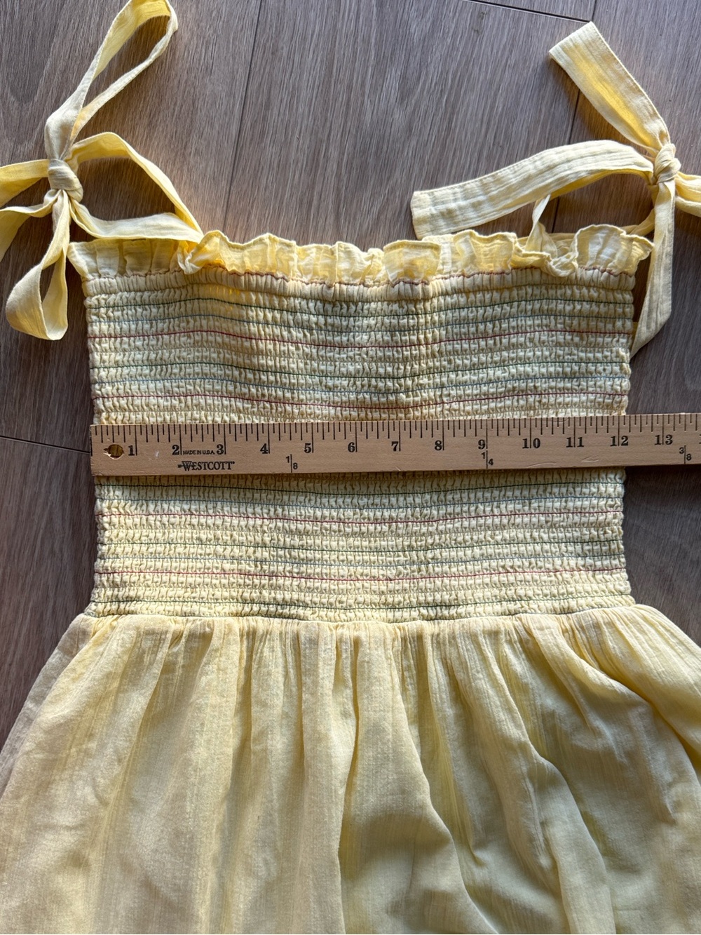 ModCloth Smocked Tie-Shoulder Midi Dress Yellow Size S - Picture 10 of 12